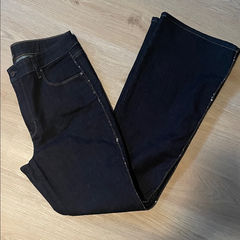 White House Black Market Dark Denim ‘High Rise Skinny Flare’ Jeans
